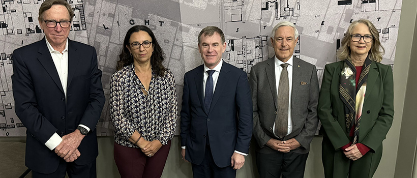 L to R: Allan Holmes, Chair, SA Water; Mary Patetsos AM, Presiding Member, SA Housing Trust Board; Min Nick Champion; Stephen Hains, Chair, Renewal SA; Stephanie Johnston, Member, State Planning Commission