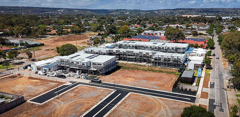 Aerial shot of Oaklands Green development