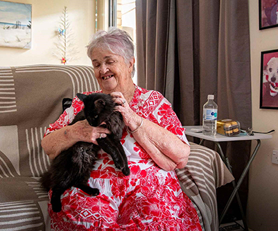Marion our tenant with her cat