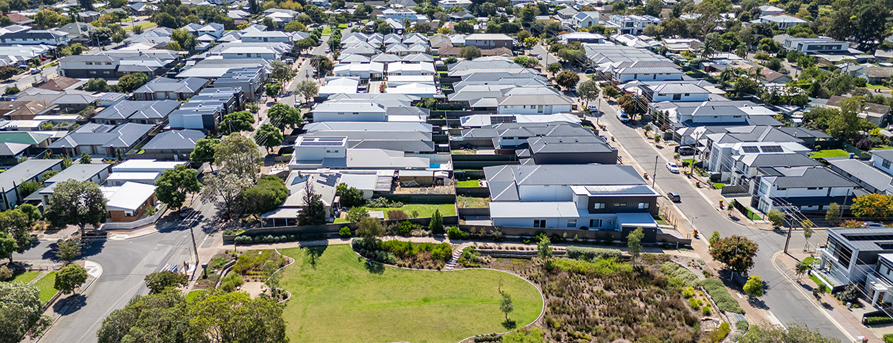 Felixstow housing aerial shot of completed development