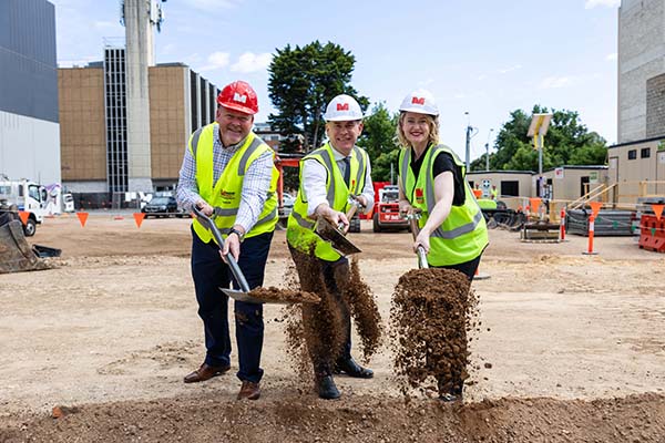Tucker Street sod turn. Left to Right: Aaron Mossop, Minister Champion and Lucy Hood Tucker Street sod turn. Left to Right: Aaron Mossop, Minister Champion and Lucy Hood