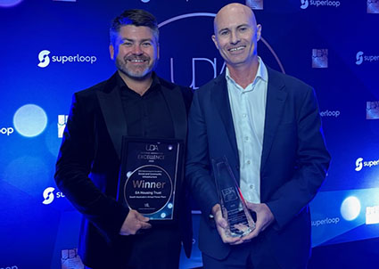 (L to R): Scott Oster, Director, Project Implementation, Department of Energy and Mining, and Mark Hayward, Executive Director, Property Services, SA Housing Trust