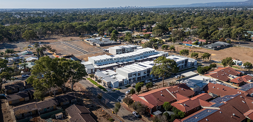 Aerial shot of Oaklands Green 