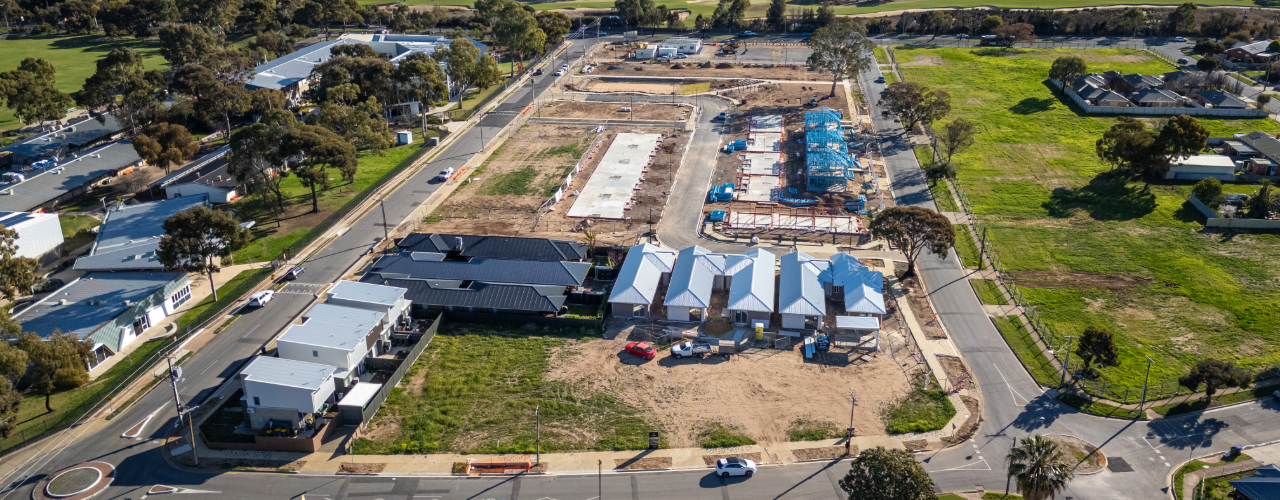 Aerial shot of Seaton special build development