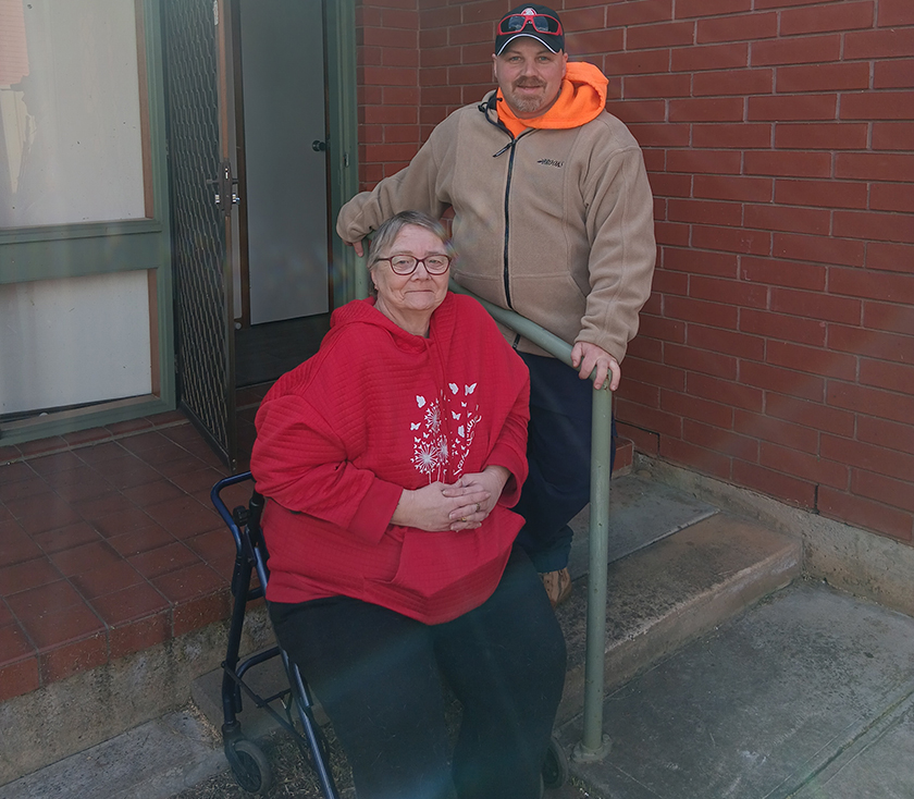 David a SA Housing Trust tenant for 13 years with this mother in front of her home