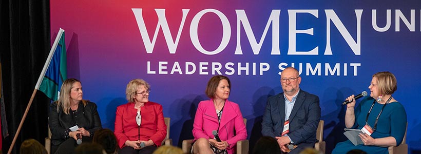 L to R: Leonie Boothby, CEO - Regional Development Australia; Julie-Anne Burgess, Chief Executive; Dr. Eva Balan-Vnuk, Chief Digital Officer - SA Power Networks; Martin Westwell, Chief Executive - Department for Education; Alison Lloydd-Wright, Managing Director - The Good Trouble Group (facilitator).