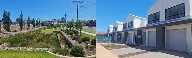 Woodville Place completed drainage reserve and Stage 2 Affordable housing