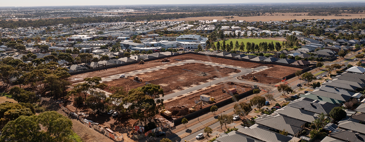 Aerial view of Bentley Road housing development at Blakeview Aerial view of Bentley Road housing development at Blakeview