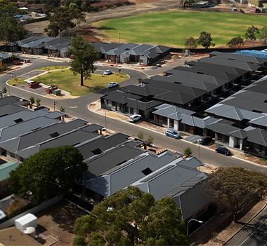 Aerial view of Everleigh housing development