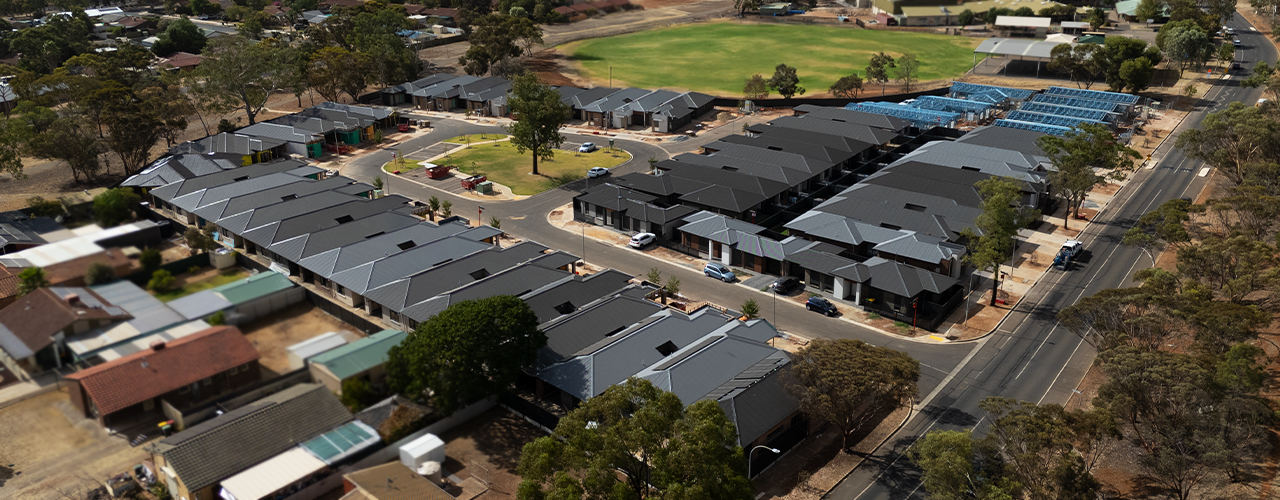 Aerial view of Everleigh housing development at Munno Para