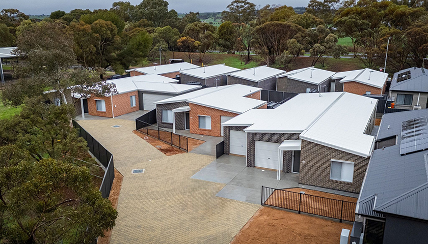 Arial shot of new public homes in the northern suburbs Arial shot of new public homes in the northern suburbs