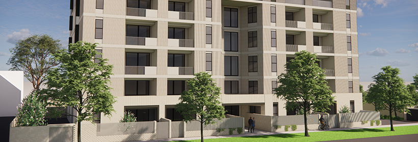 Render of proposed apartment complex in Camden Park